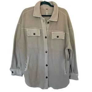 NEW Free People Ruby Fleece Shacket Women’s Medium Oversized Button Jacket